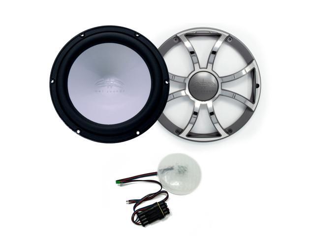 Wet Sounds REVO 12 FA S4-B 12' Black 4-Ohm Subwoofer with REVO 12XS-G-SSGRILL 12' Subwoofer Grill with RGB LED kit