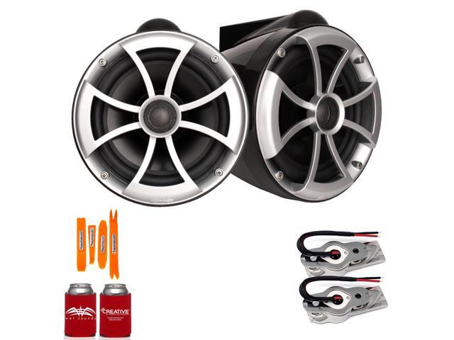 Wet Sounds 8' Tower Speakers, Stainless Swivel Base, Black Finish