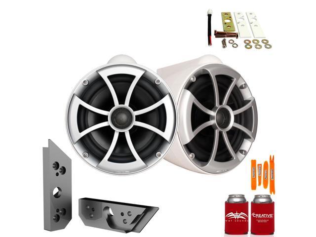 Wet Sounds ICON8W-X 8' White Fixed Tower Speakers with Malibu G5 Tower Adapters