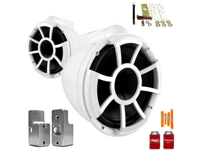 Wet Sounds REV10W-X 10' White Fixed Tower Speakers with Nautique G Tower Adapters