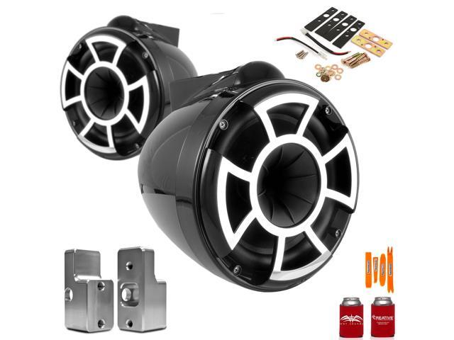 Wet Sounds REV8B-X 8' Black Fixed Tower Speakers with Nautique G Tower Adapters