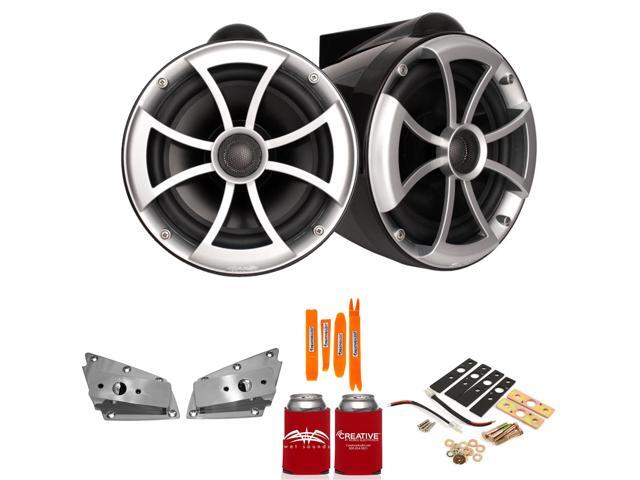 Wet Sounds for Nautique FC5 Towers - ICON8 8' Black Tower Speakers & Lower Nautique Tower Adapters