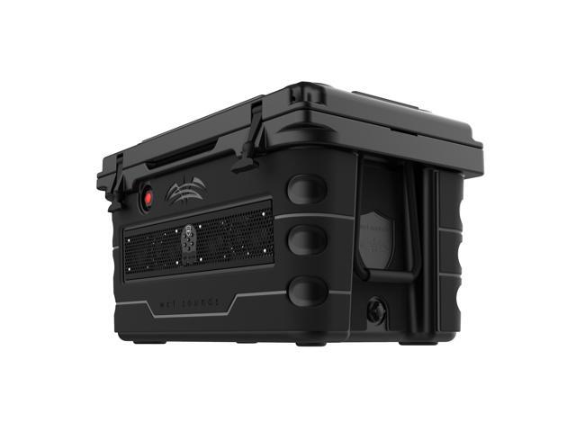 Wet Sounds Stealth SHIVR-55-BLK Black High Output Audio Cooler Speaker System + Full Gator Step Kit - Black over Gray
