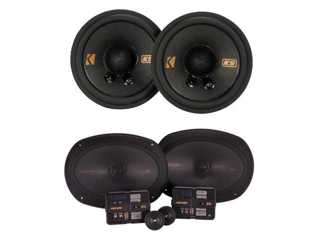 Kicker KS 6x9 + 2-3/4' Component Speakers Compatible with select Chevrolet Dodge & Toyota