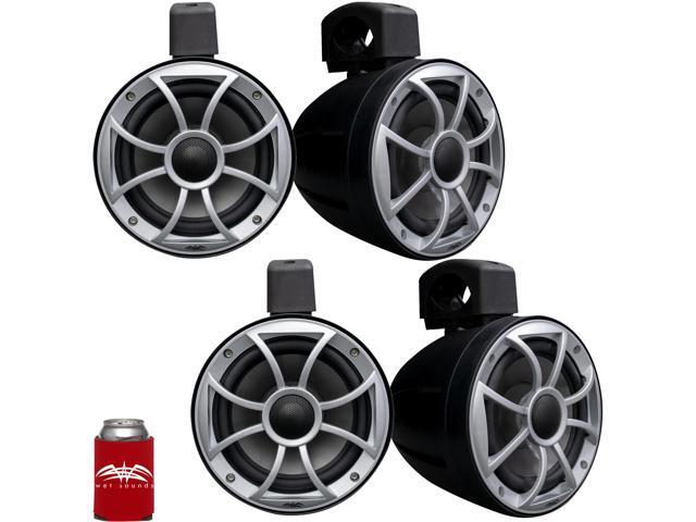 Wet Sounds - Two Pairs Of RECON 6 POD-B - Wet Sounds 6.5 Inch Tower Speakers, Black Enclosures with Silver XS Grilles