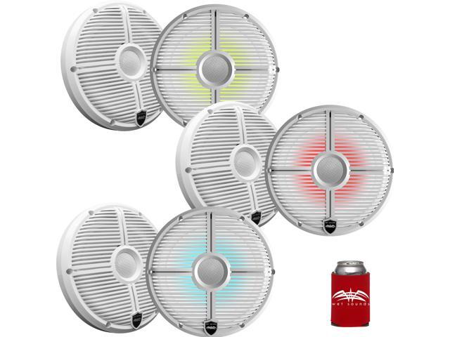 Wet Sounds - Three Pairs Of RECON 8-XWW-RGB 8' Coaxial Speakers w/ White XW Grilles, Integrated RGB LEDs