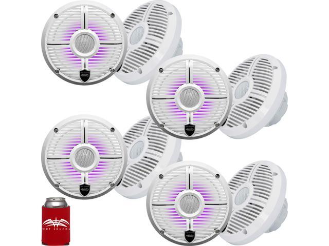 Wet Sounds - Four Pairs Of RECON 6 XW-W RGB LED Recon Series 6.5' 60-Watt RMS Coaxial Speakers With White XW Grilles