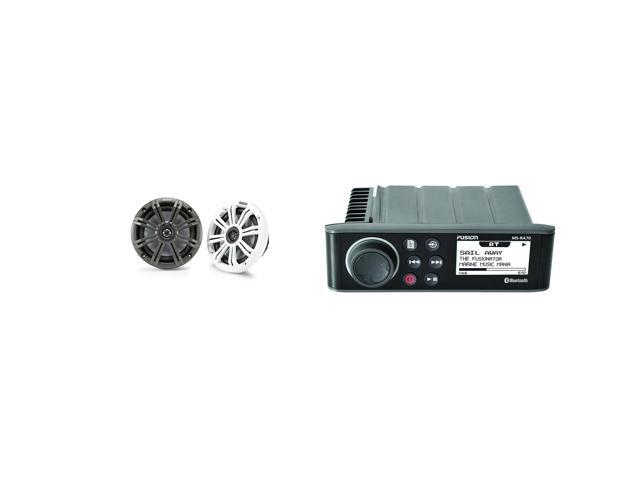 Fusion Entertainment MS-RA70 Marine Entertainment System with Bluetooth With KM65 6.5-Inch (165mm) Marine Coaxial Speakers with 3/4-Inch Tweeters,...