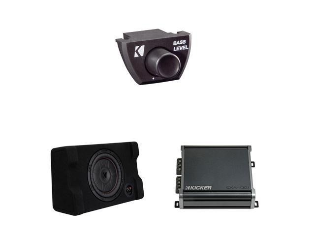 Kicker 52CVTDF102 CVTDF 10' Sub Down Firing enclosure w/ 400 Watt Amp Bundle ( Includes Bass Knob )