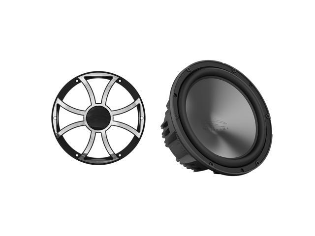 Wet Sounds REVO 10 HP S4 V3 - REVO Series 10' High Power 4 Ohm V3 Subwoofer, Black and Wet Sounds REVO 10 XS-B-SS GRILLE V3 - White & Stainless XS...