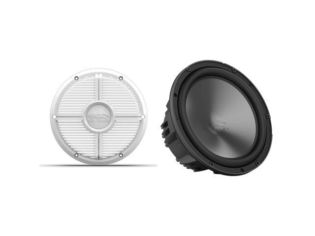 Wet Sounds REVO 10 HP S4 V3 - REVO Series 10' High Power 4 Ohm V3 Subwoofer, Black and Wet Sounds REVO 10 XW-W GRILLE V3 - White XW Style Closed...
