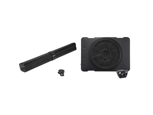 Kicker 47KPB2 PowerBar KPB2 34-inch BlueTooth Powered UTV Soundbar, Black Weather-Proof Enclosure w/ 51HS10 Hideaway Compact Powered Subwoofer,...