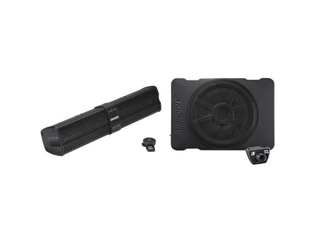 Kicker 47KPB1 PowerBar KPB1 20-inch BlueTooth Powered UTV Soundbar, Black Weather-Proof Enclosure w/ 51HS10 Hideaway Compact Powered Subwoofer,...