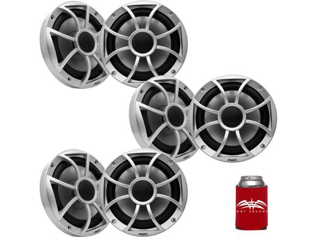 Wet Sounds - Three Pairs Of RECON 6-S Recon Series 6.5' 60-Watt RMS Coaxial Speakers With Silver XS Grilles And Cones