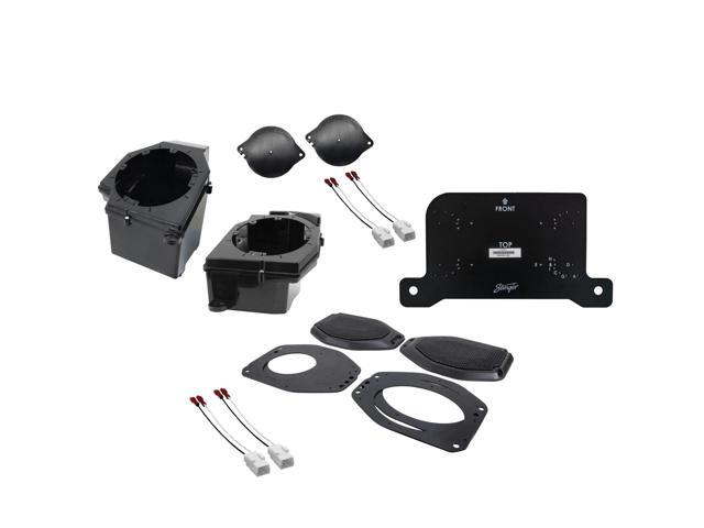 Stinger STXJLPOD & STXJLSBA Dash and Sound Bar Speaker Adapters with JLUAMPBRKTP Passenger Side Under Seat Amplifier Bracket Compatible with...