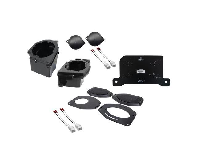 Stinger STXJLPOD & STXJLSBA Dash and Sound Bar Speaker Adapters with JLUAMPBRKTD Drivers Side Under Seat Amplifier Bracket Compatible with...