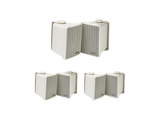 Kicker KB6 Indoor Outdoor Grey Speakers 3 Pair for Patio, Dock & Garage