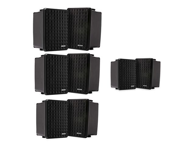 Kicker KB6 Indoor Outdoor Black Speakers 4 Pair for Patio, Dock & Garage