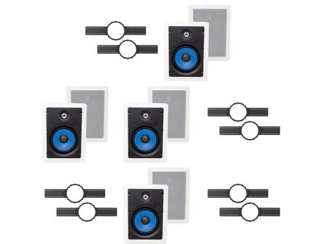 4-Legrand MS3651 3000 Series 6.5' In-Wall Speakers (Pair) + INSTALL KIT (PRE CONSTRUCTION BRACKET)