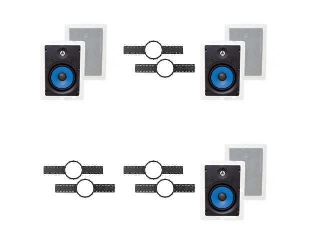 3-Legrand MS3651 3000 Series 6.5' In-Wall Speakers (Pair) + INSTALL KIT (PRE CONSTRUCTION BRACKET)