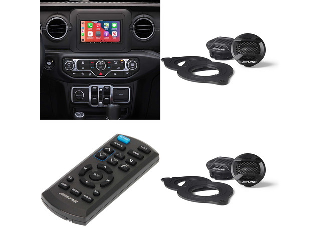 Alpine i407-WRA-JL 7in In-Dash Digital Receiver w/ (2 Pair ) SPV-10TW-WRA & RUE-4360 Remote Bundle for 18 - Up Wrangler