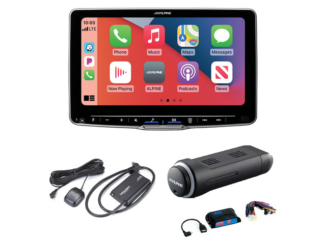 Alpine ILX-F509 Halo9 9' Multimedia Receiver w/ KTX-NS01 Nav Module, Satellite Tuner, & Steering Wheel Interface