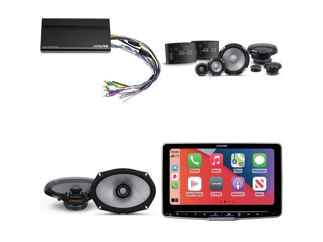 Alpine ILX-F509 Halo9 9' Multimedia Touchscreen Receiver w/ R2-S653 6.5' 3-Way Comp Set & R2-S69 Coaxial Bundle w/ Power Pack