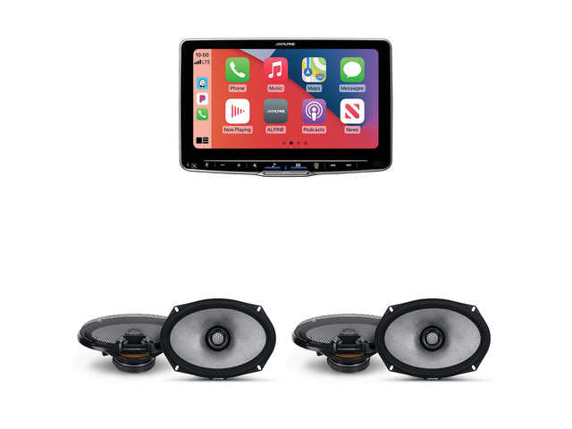 Alpine ILX-F509 Halo9 9' Multimedia Touchscreen Receiver w/ (2) R2-S69 6x9' Coax Bundle