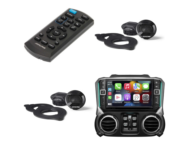 Alpine i509-WRA-JK 9' Multimedia Receiver w/ (2) SPV-10TW-WRA & RUE-4360 Remote Bundle for 11-18 Wrangler