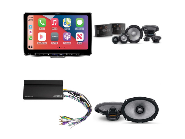 Alpine ILX-F511 Halo11 11' Multimedia Touchscreen Receiver w/ R2-S653 6.5' 3-Way Comp Set & R2-S69 Coaxial Bundle w/ Power Pack