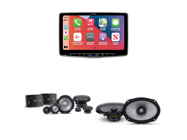 Alpine ILX-F511 Halo11 11' Multimedia Touchscreen Receiver w/ R2-S653 6.5' 3-Way Comp Set & R2-S69 Coaxial Bundle