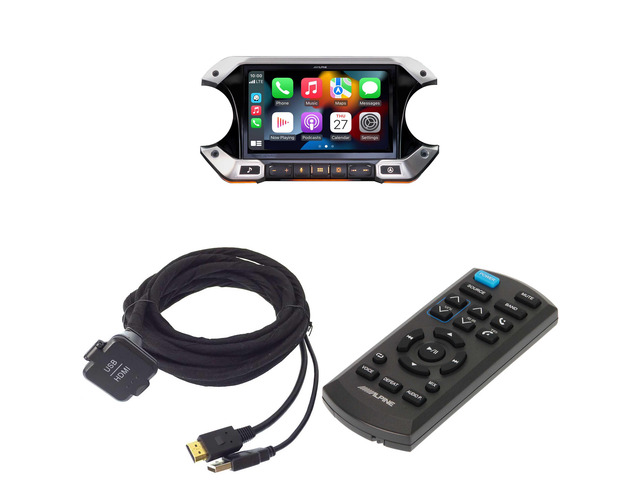 Alpine i509-WRA-JL, KCU-315UH USB / HDMI Extension Cable & RUE-4360 Remote Bundle for 18-Up Wrangler