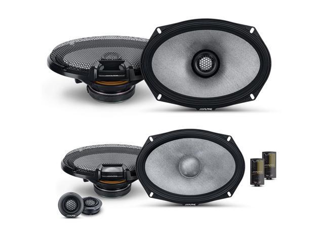 Alpine 6x9' R2 High-Resolution Speaker Bundle - A Pair of R2-S69C 2-Way Component Speakers & a Pair of R2-S69 6x9 Coaxial Speakers