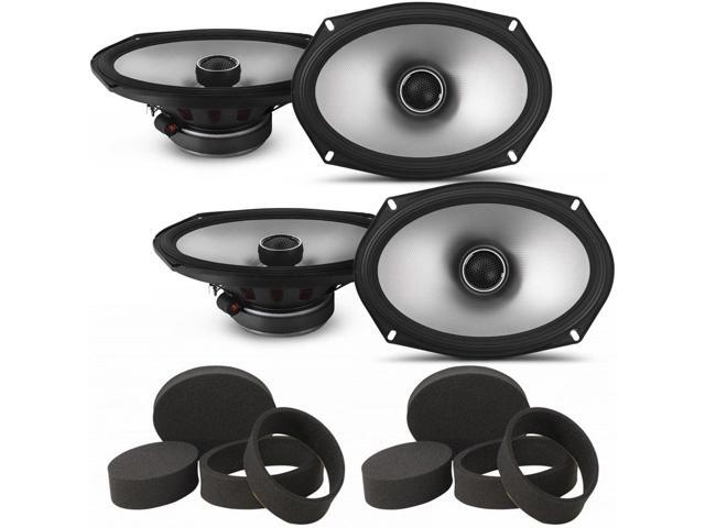 Alpine 2 Pairs S2-S69 6x9' Type S Coax Speakers with 2 Pairs Stinger RKFR69 Roadkill Fast Rings 6x9'