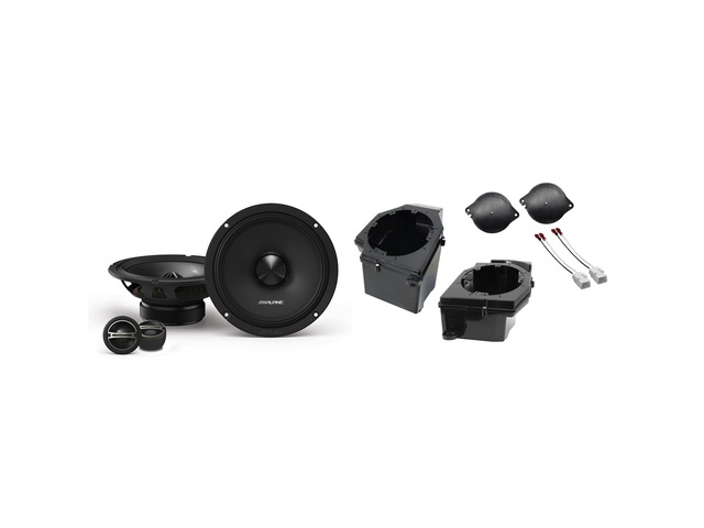 Alpine DM-65C-G 6.5' DM-Series Component Speakers and Front 6.5' Speaker Pods with Tweeter Adaptors Compatible with Jeep JL (2018-2023) & JT...