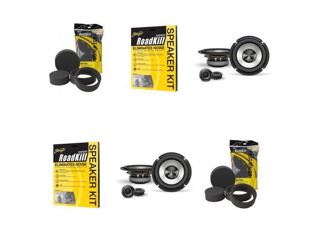 Alpine BassRev ( 2 Pair ) BRV-S65C 6.5 Comp. Speaker Set w/ Sound Deadener & Speaker Rings