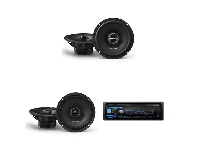 Alpine UTE-83BT w/ EL-E65-G Coaxial & DM-65-G 6.5' Speaker Set