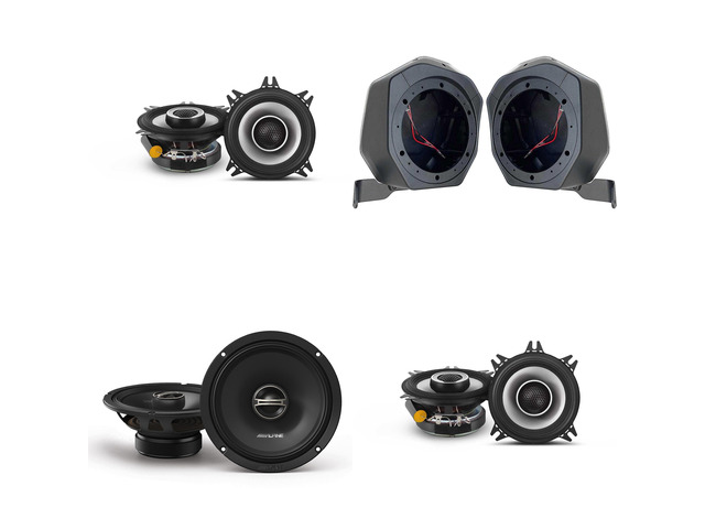 Alpine Bronco (2) S2-S40 - Next-Generation S-Series 4' & DM-65-G 6.5' Coaxial Bundle & BR-B65U 6.5' Rear Speaker-Pod Add Ons