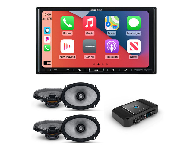 Alpine iLX-407 Shallow Chassis 7-Inch Receiver w/ R2-A60F 4 channel Amp &. (2) pairs of R2-S69 6x9'