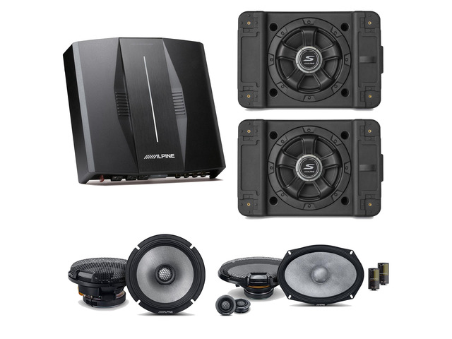 Alpine PXE-C80-88 OPTIM8 8-Channel Hi-Res Digital Sound Processor Amplifier w/ (2) SS-SB10 Subwoofer, R2-S69C & R2-S65 Bundle