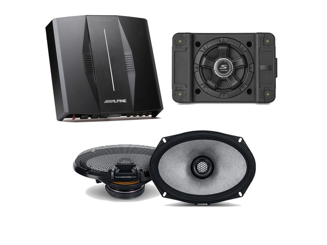Alpine PXE-C80-88 OPTIM8 8-Channel Hi-Res Digital Sound Processor Amplifier w/ SS-SB12 Subwoofer, R2-S69 Bundle