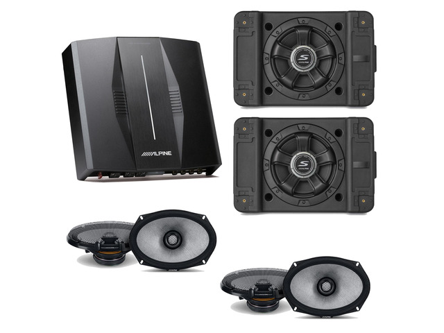 Alpine PXE-C80-88 OPTIM8 8-Channel Hi-Res Digital Sound Processor Amplifier w/ (2) SS-SB10 Subwoofer, (2) R2-S69 Bundle