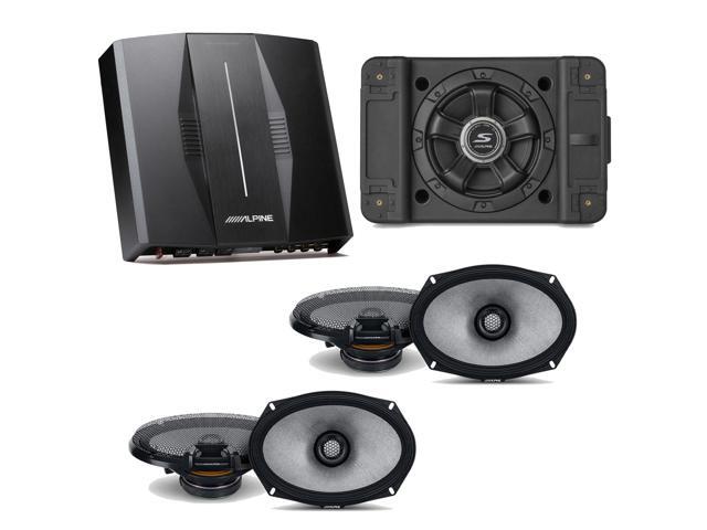 Alpine PXE-C80-88 OPTIM8 8-Channel Hi-Res Digital Sound Processor Amplifier w/ SS-SB10 Subwoofer, (2) R2-S69 Bundle