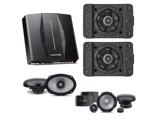 Alpine PXE-C80-88 OPTIM8 8-Channel Hi-Res Digital Sound Processor Amplifier w/ (2) SS-SB10 Subwoofer, R2-S652 & R2-S69 Bundle
