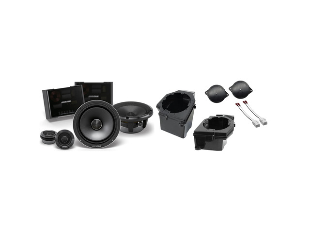 Alpine HDZ-65C 6.5' Status Component Speakers and Front 6.5' Speaker Pods with Tweeter Adaptors Compatible with Jeep JL (2018-2023) & JT (2020-2023)