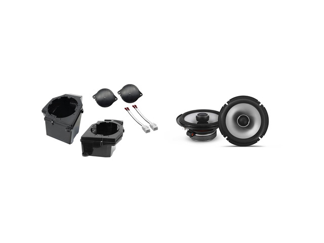 Alpine S2-S65 6.5' S-Series Coaxial Speakers and Front 6.5' Speaker Pods with Tweeter Adaptors Compatible with Jeep JL (2018-2023) & JT (2020-2023)