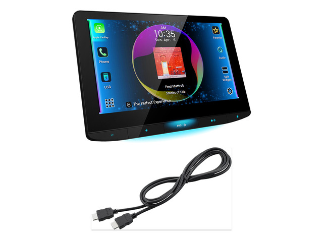 JVC KW-Z1001W 10.1in CarPlay Stereo + HDMI Extension Cable