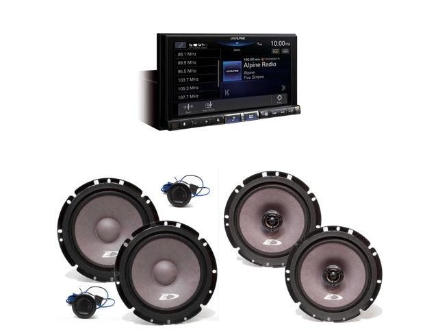 Alpine iLX-507 7' Multimedia Receiver Wireless Apple CarPlay & Wireless Android Auto w/ A Pair Alpine SXE-1751S 6.5' Component and A Pair SXE-1726S...