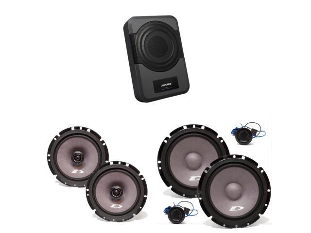 Alpine Powered Subwoofer & 6.5' Component Speakers, 6.5' Coax Audio Upgrade, SXE-1726S, SXE-1751S, PWE-S8