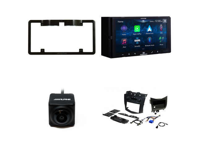 Alpine iLX-W670-S 7-Inch Receiver + PAC RPK4-HD1101 2003-07 Honda Accord Kit + Back up Camera and License Plate Frame